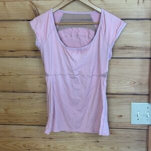 Vintage Lululemon Light Pink Cap Sleeve Tee Shirt Y2K Retro Rare Women’s Medium